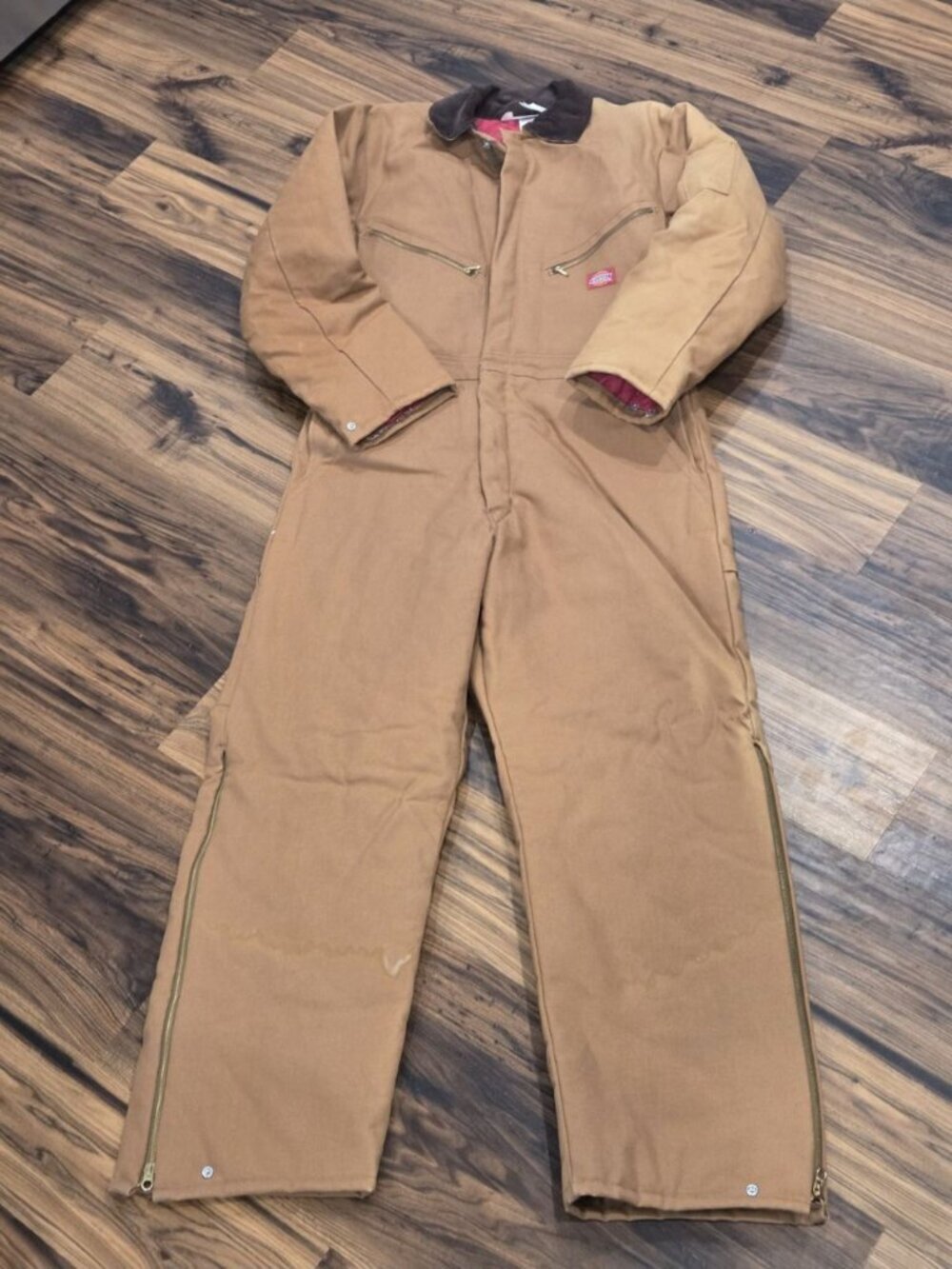 Vtg DICKIES NWT Insulated Coveralls 40S Tan Brown Duck Quilt Lined Pamida Tag